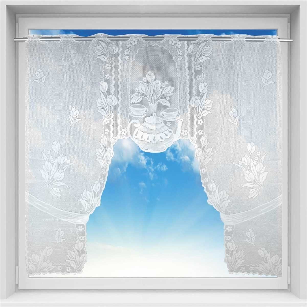 Vorhang, Arsvita, Stangendurchzug (1 St), halbtransparent, Bistrogardine in Spitzenoptik, 120cm x 105cm (BxL) mit Stangendurchzug Bella