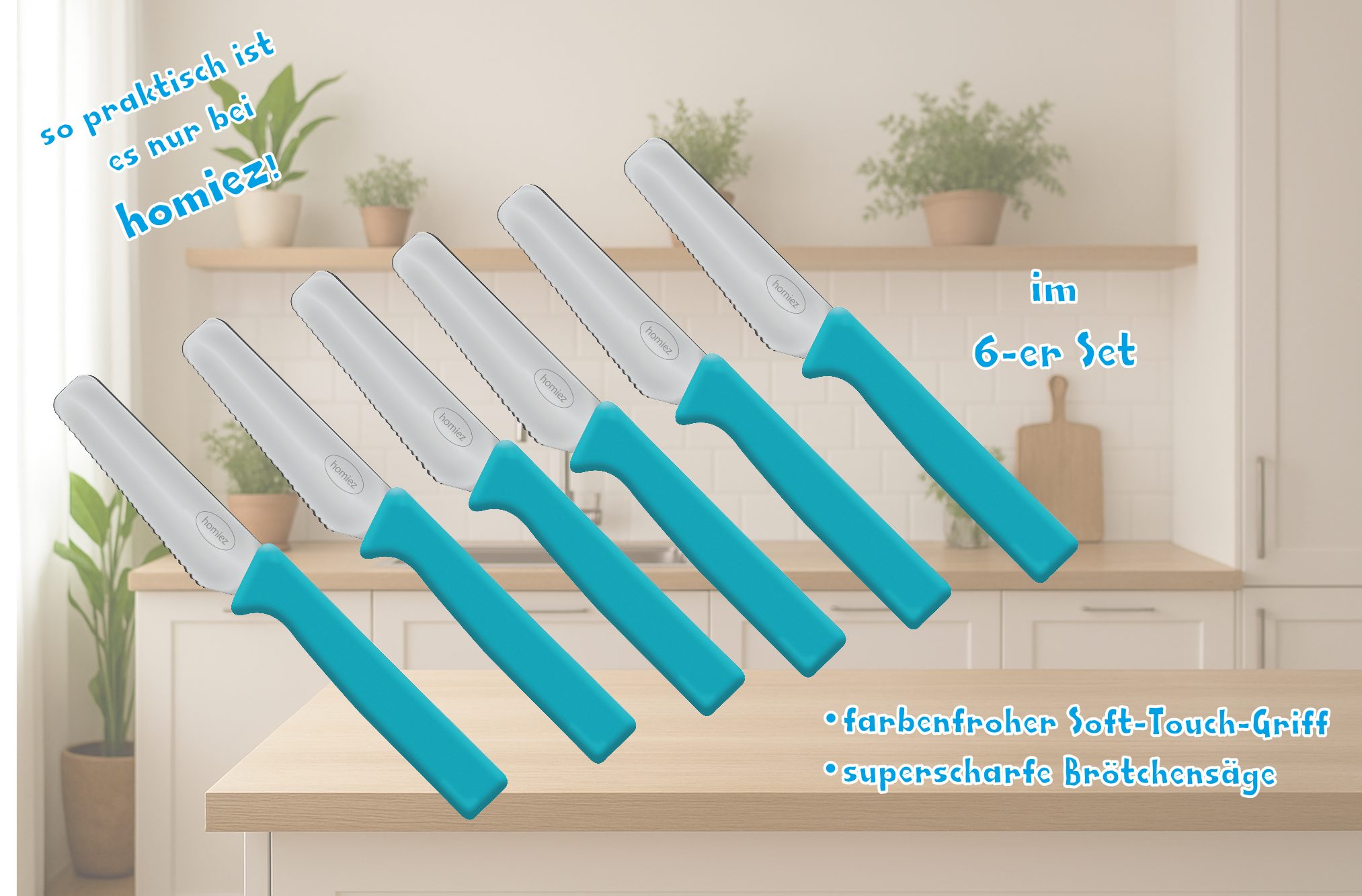 homiez Brötchenmesser KNIFE 6-er Set
