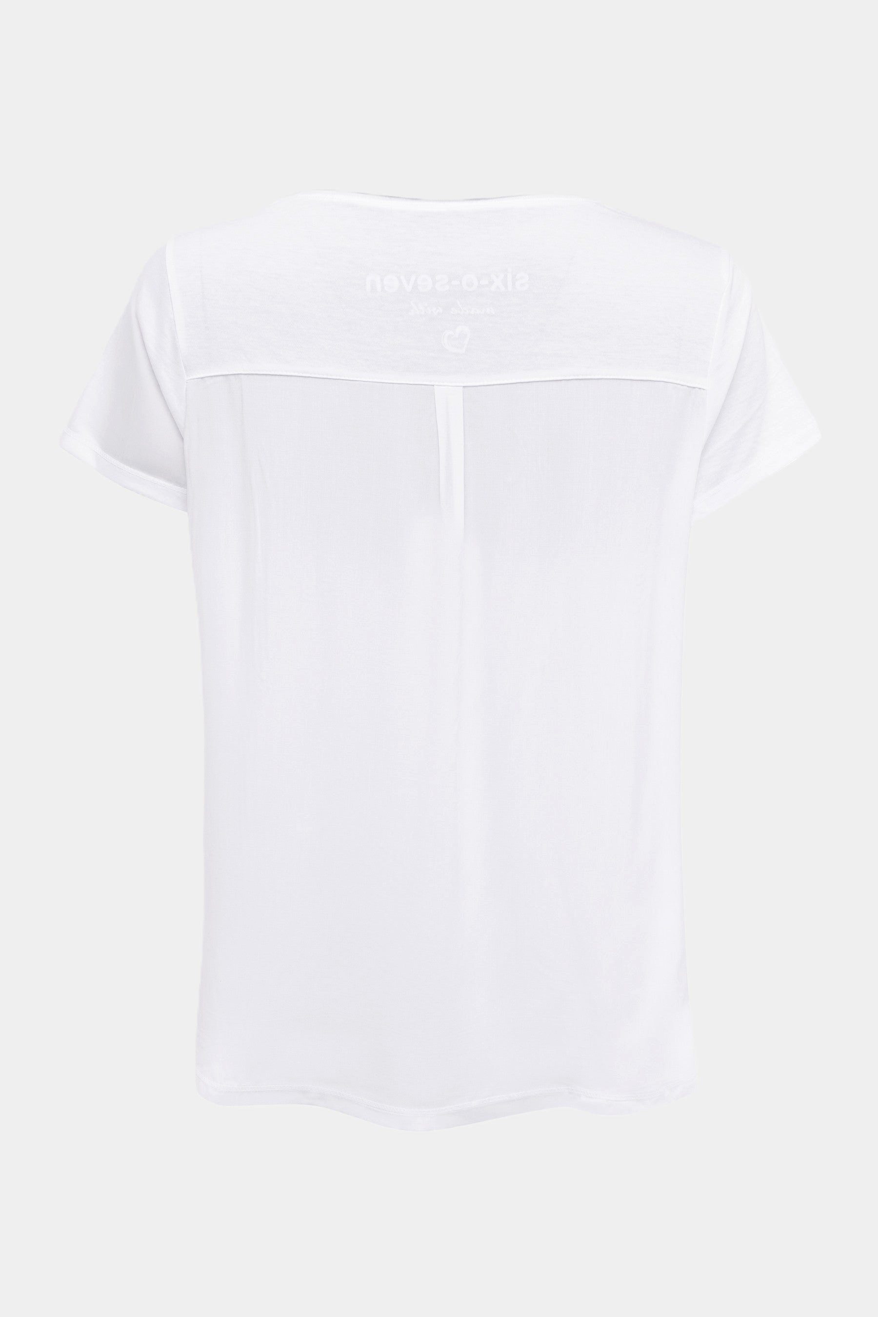 six-o-seven T-Shirt Six-o-seven T-Shirt mit Pinsel Herz Print in White günstig online kaufen