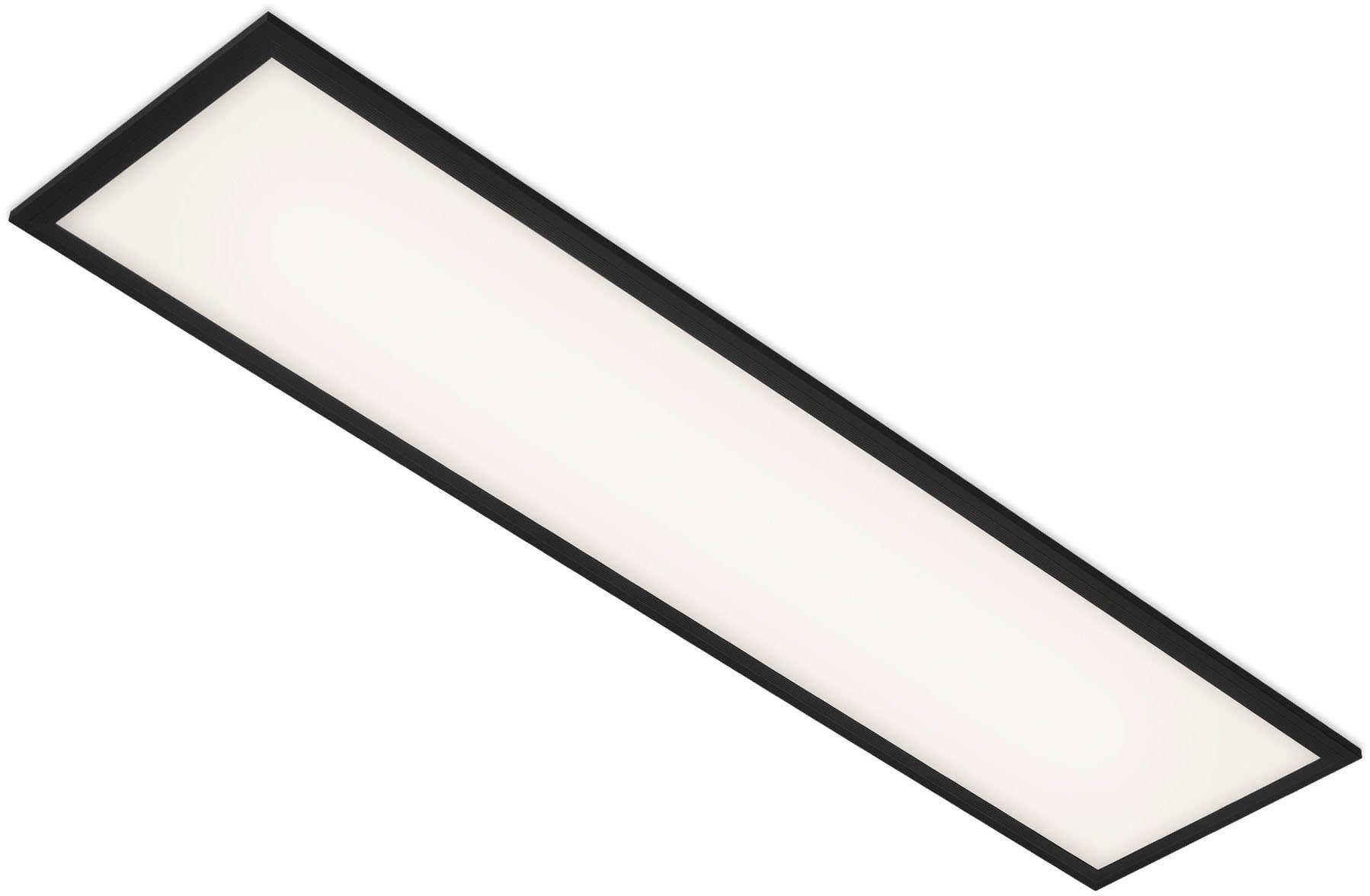Briloner Leuchten LED Panel 7067015 Simple, LED fest integriert, Neutralweiß, Deckenlampe, 100x25x6cm, Schwarz, 22W, Wohnzimmer, Schlafzimmer, Flur
