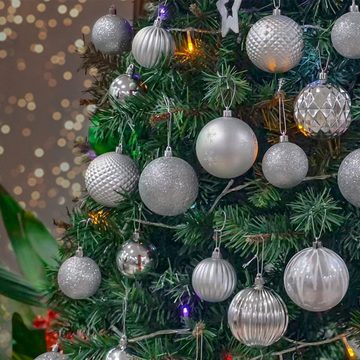 AUFUN Weihnachtsbaumkugel Premium Weihnachtsdekorationen Weihnachtsbaumschmuck Deko Kunststoff, für Weihnachten, Hochzeiten, Verlobungen,Geburtstagen, Jubilaumsfeiern