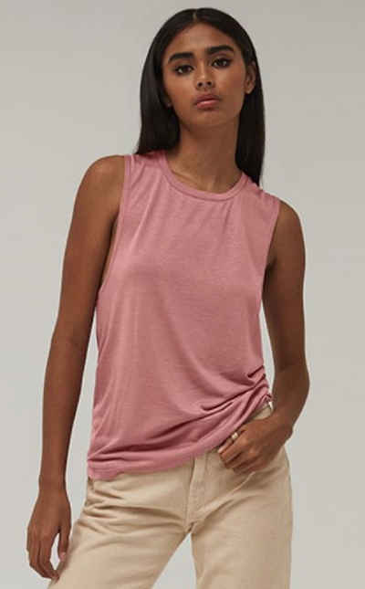Bella + Canvas T-Shirt 1er/2er Pack leichtes, ärmelloses Damen Shirt / Shirttop / Tank Top (1-tlg) Tief ausgeschnittener Ärmelansatz