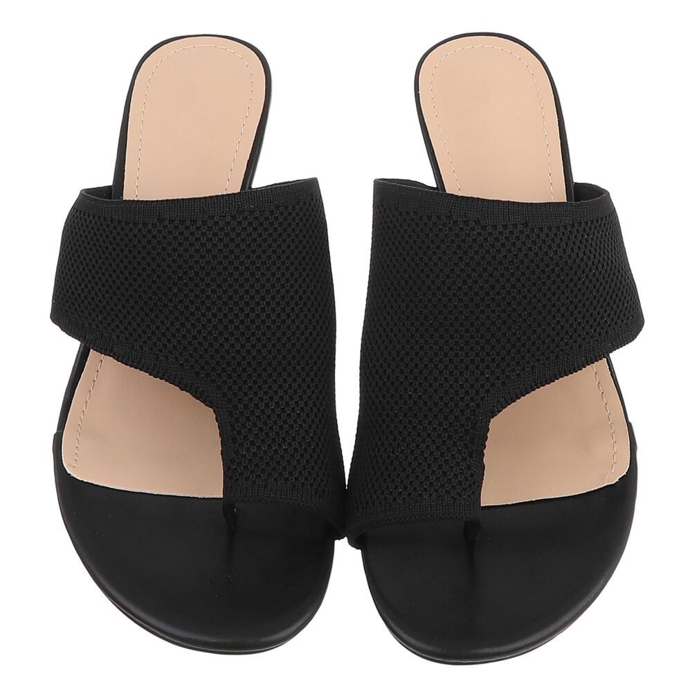 Ital-Design Damen Mule mit Absatz und offenem Design Zehentrenner (91895926) Pfennig-/Stilettoabsatz Sandalen & Sandaletten in Schwarz – Bild 4 von 5