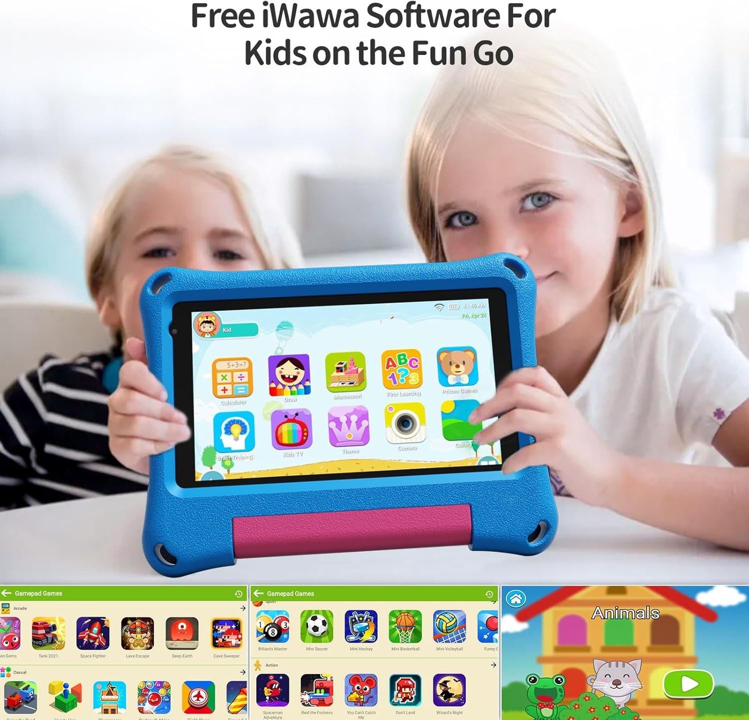 VASOUN 7 Zoll Kinder tablet,32 GB,wifi,Kindersicher,Kinder Lern-Tablet Tablet (7-Zoll-Tablet", 32 GB, Android, (Anti-Blaulicht,Vorinstallierte Kinder Lernsoftware,Robustes Design)