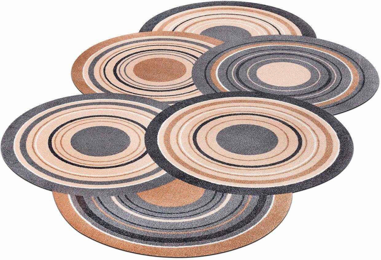 Teppich Cosmic Colours, wash+dry by Kleen-Tex, stufenförmig, Höhe: 9 mm, rutschhemmend, waschbar, Wohnzimmer braun | Kurzflor-Teppiche