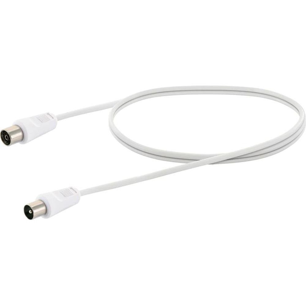 Schwaiger TV Anschlusskabel für Self-Install TV-Kabel, Antennenkabel, 1,5m, weiß, Vodafone Kabel Deutschland, TV Anschlusskabel, IEC Stecker, IEC Buchse, Innenring Feder
