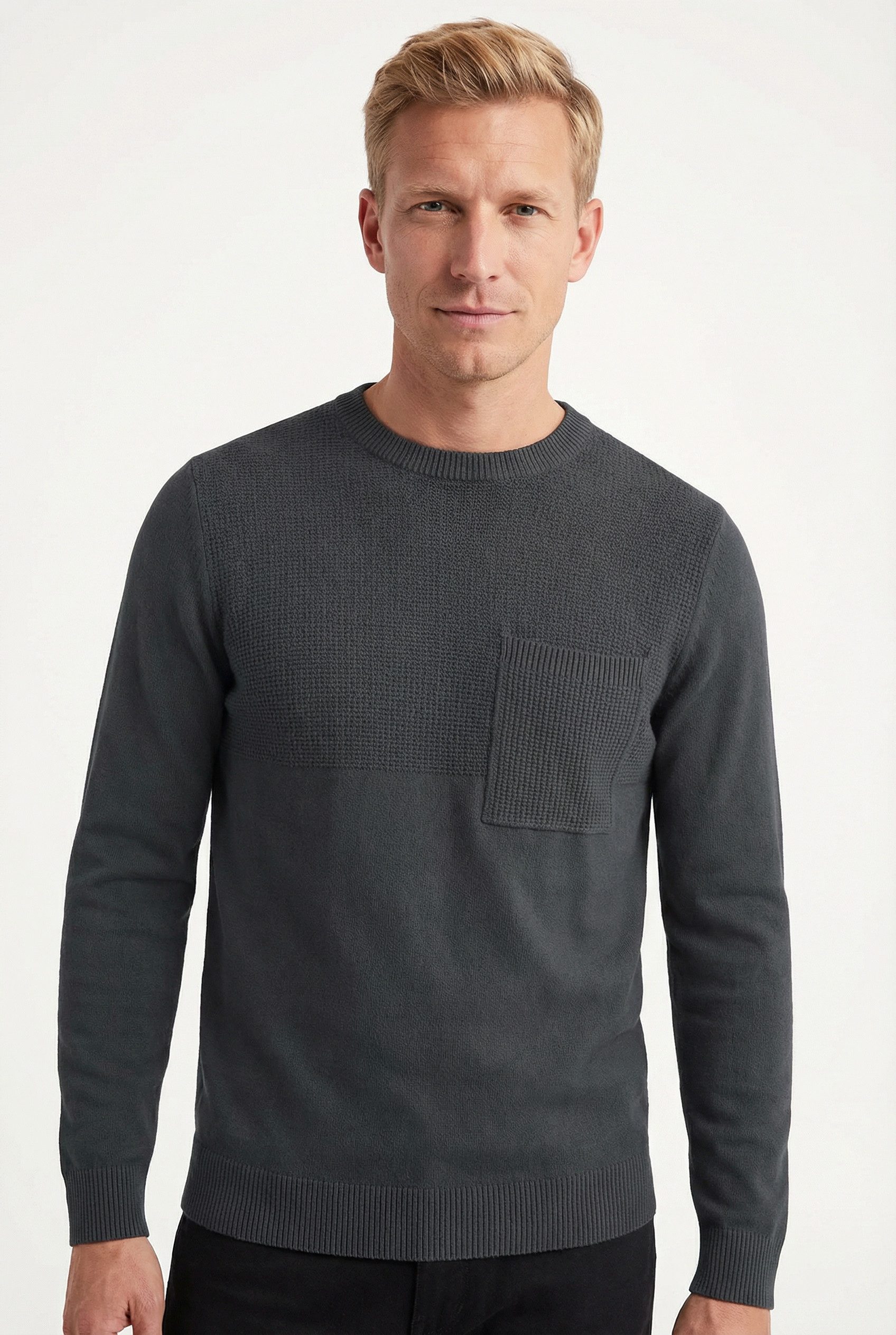 Joop Jeans Rundhalspullover Owin im Materialmix