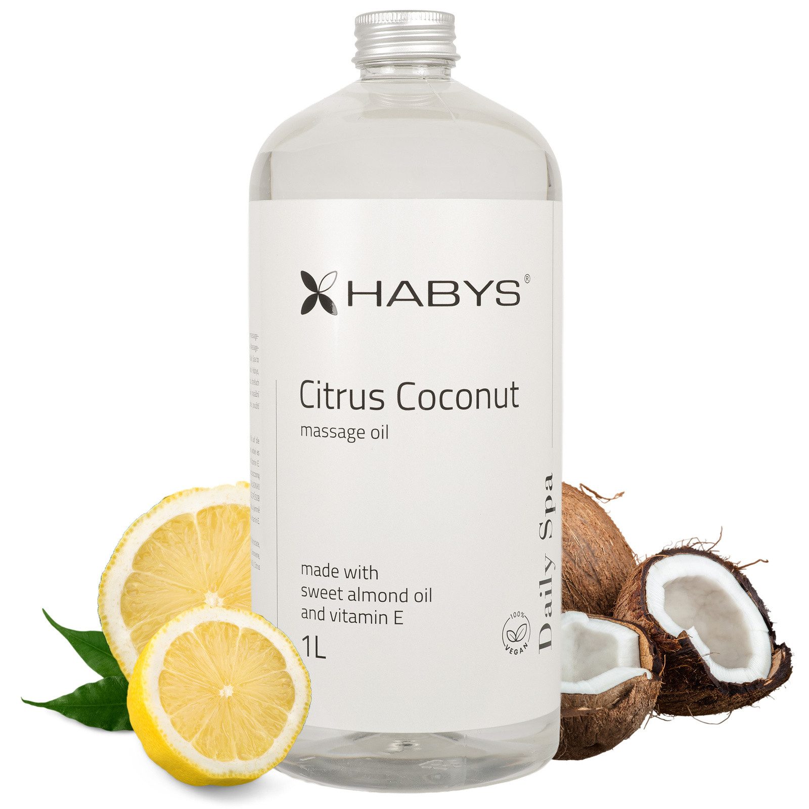 Habys Massageöl Massageöl Daily Spa Citrus Coconut Zitrus-Kokos Mandelöl 1L