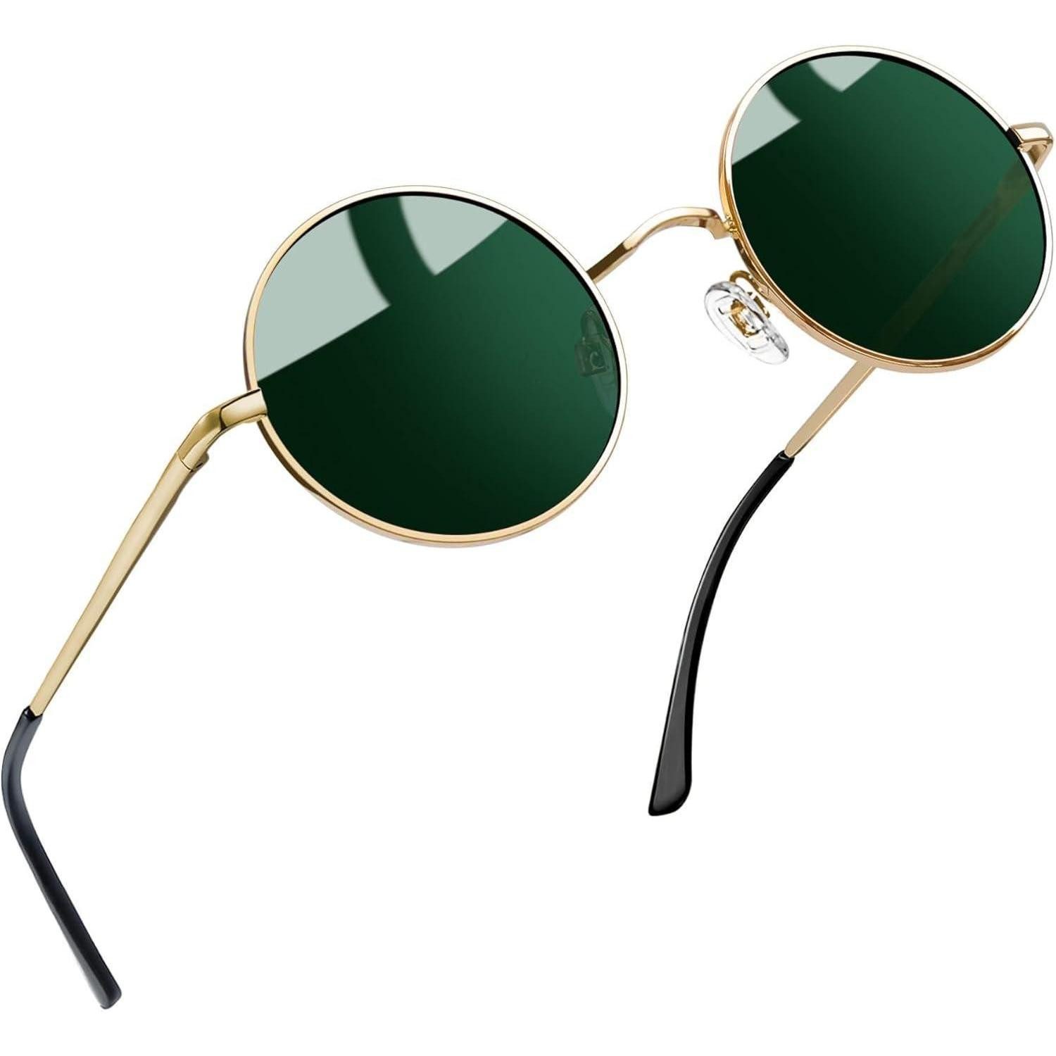 LuxusKollektion Retrosonnenbrille Sonnenbrille Rund Polarisierte UV400 Retro A10-gold G15 Wie die Bilder
