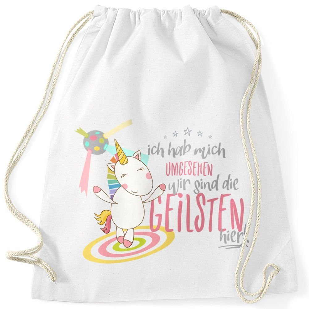 MoonWorks Turnbeutel Turnbeutel Ich hab mich umgesehen wir sind die geilsten hier Einhorn