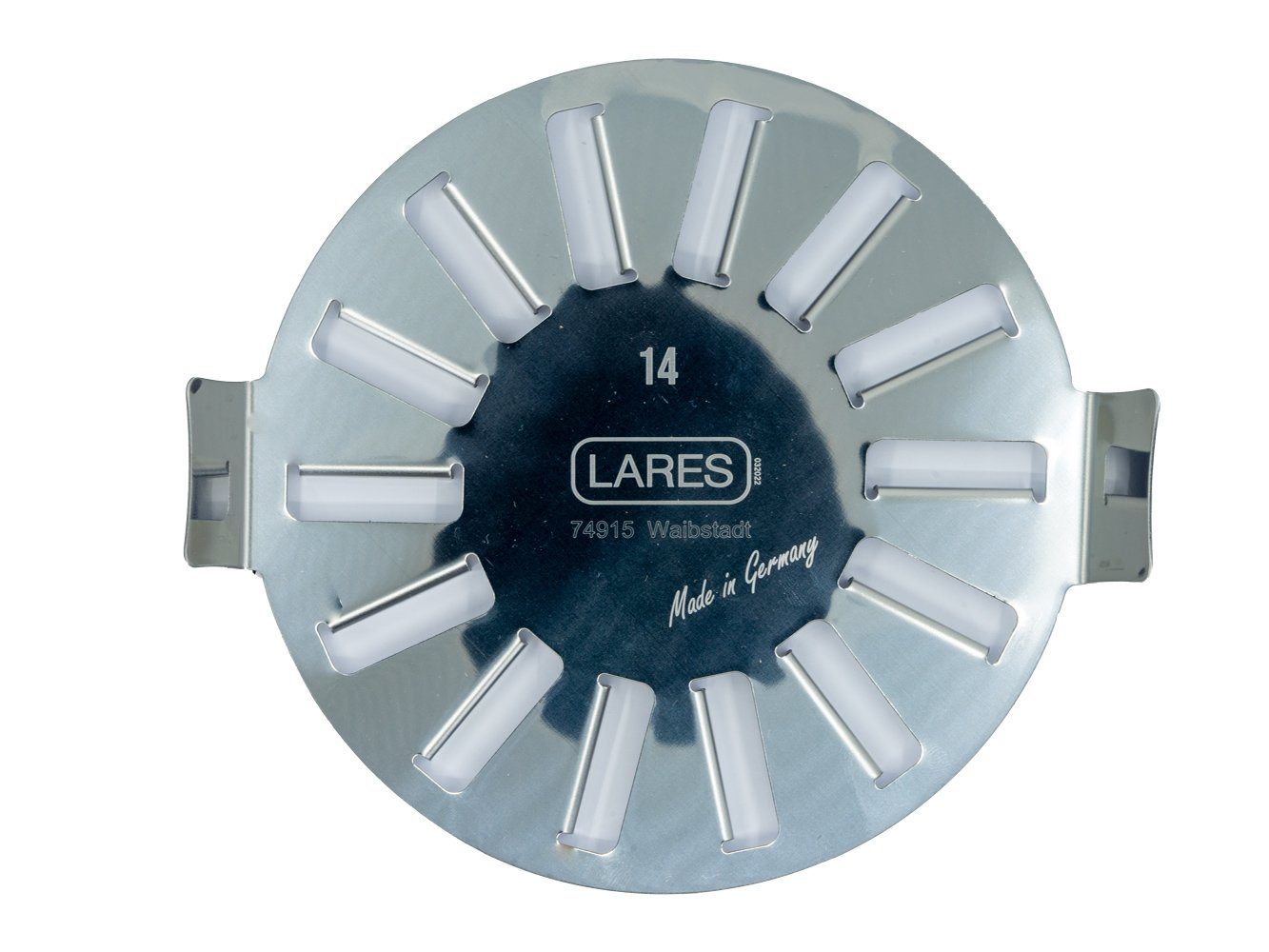 LARES Torten-Schneidhilfe 6261, 14 Stücke, Tortenteiler aus Edelstahl - Made in Germany