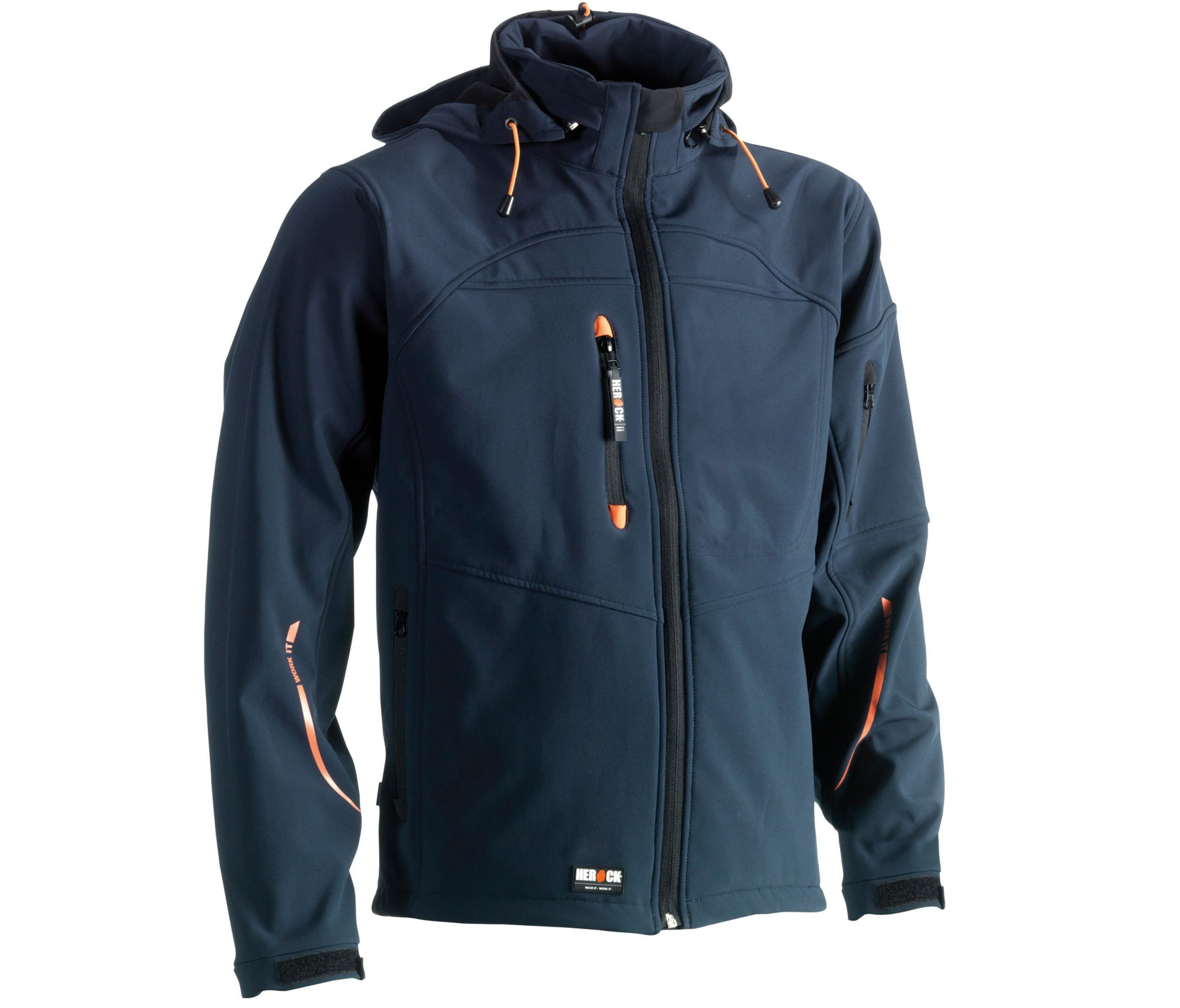 Herock Arbeitsjacke 3-Lagen Jacke mit Kapuze wasserdicht unisex abnehmbare Kapuze