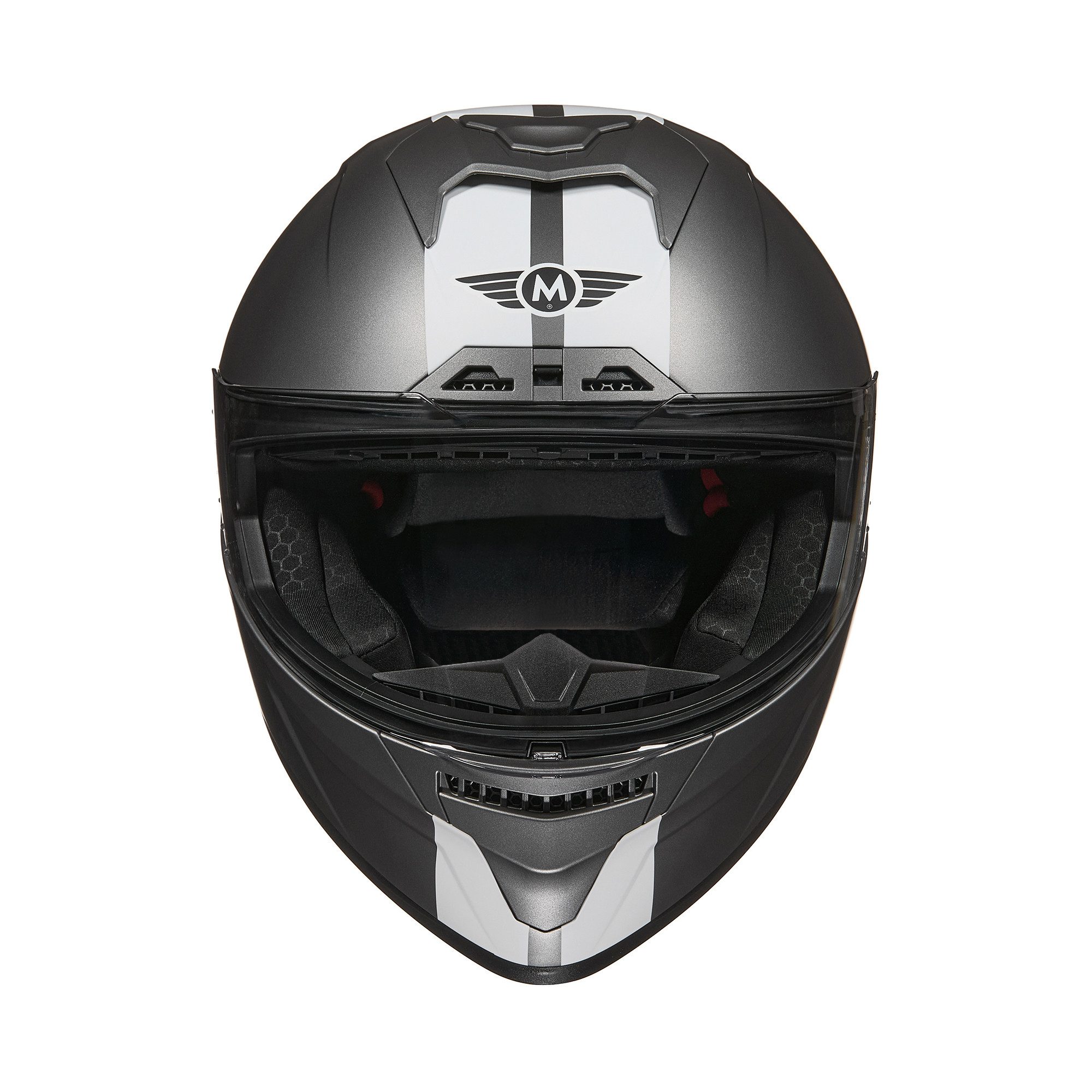 MOTO HELMETS Motorradhelm Integralhelm Motorrad Full Helm ST-666, Helm für Motorrad Roller Scooter, Schnellverschluss, Visier, nur 1500g