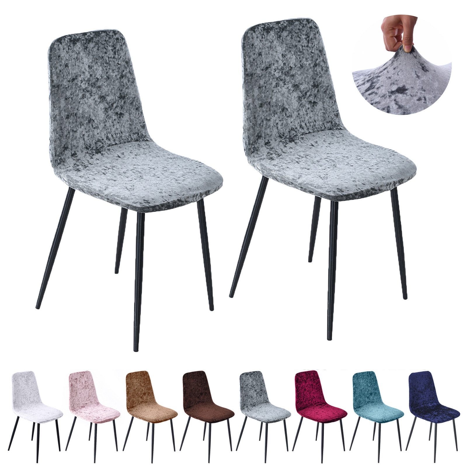 Jibenhome Stuhlbezug Stuhlhussen Samt, Einfarbig, Stretch,Schalenstuhl Abde günstig online kaufen