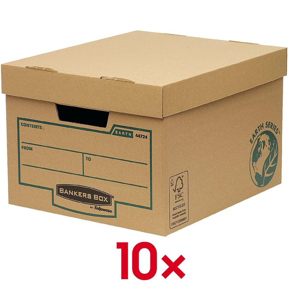 BANKERS BOX EARTH SERIES Archivcontainer Earth (10 St), mit doppeltem Boden