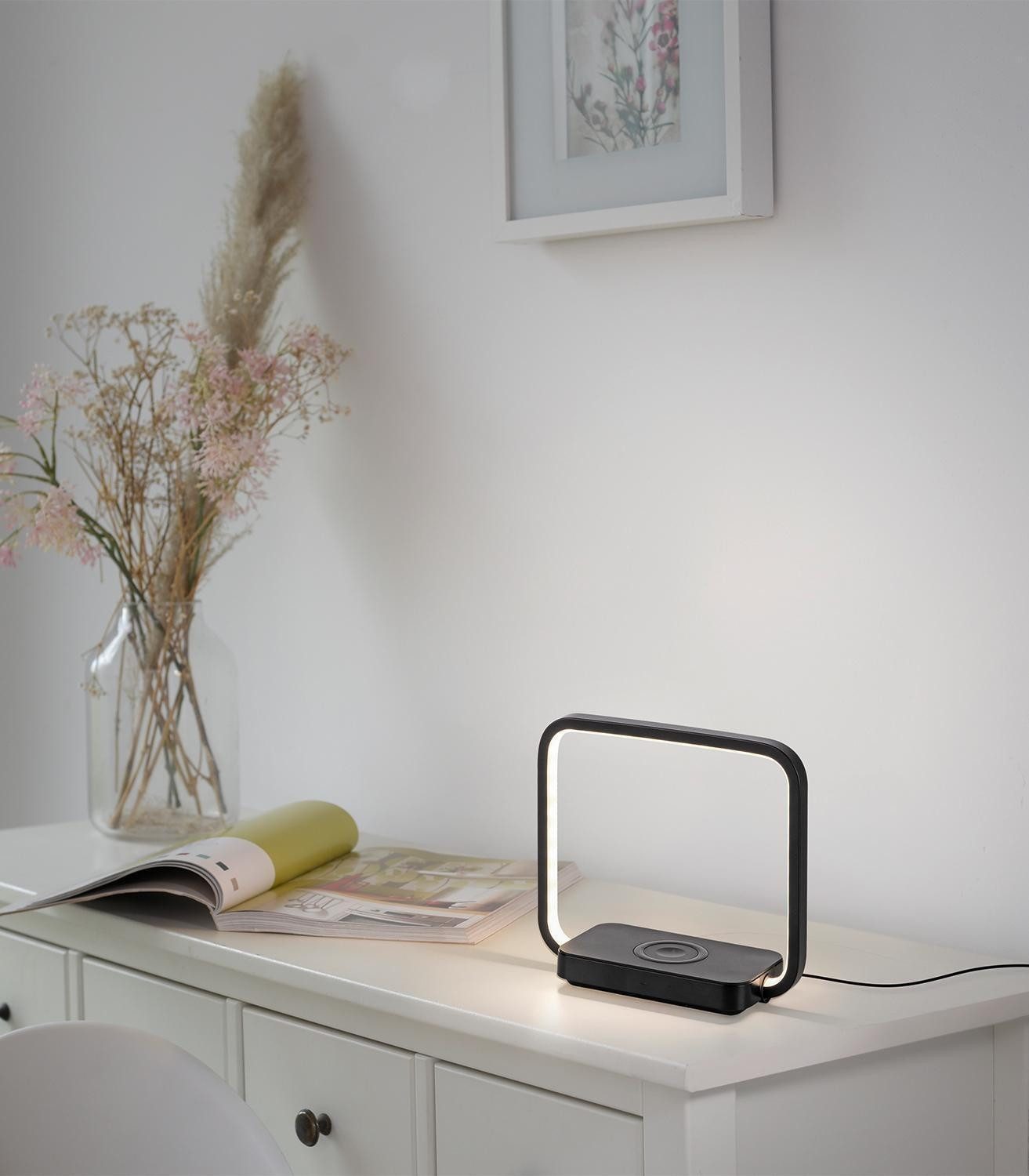 JUST LIGHT LED Tischleuchte OMARI, Schwarz, günstig online kaufen