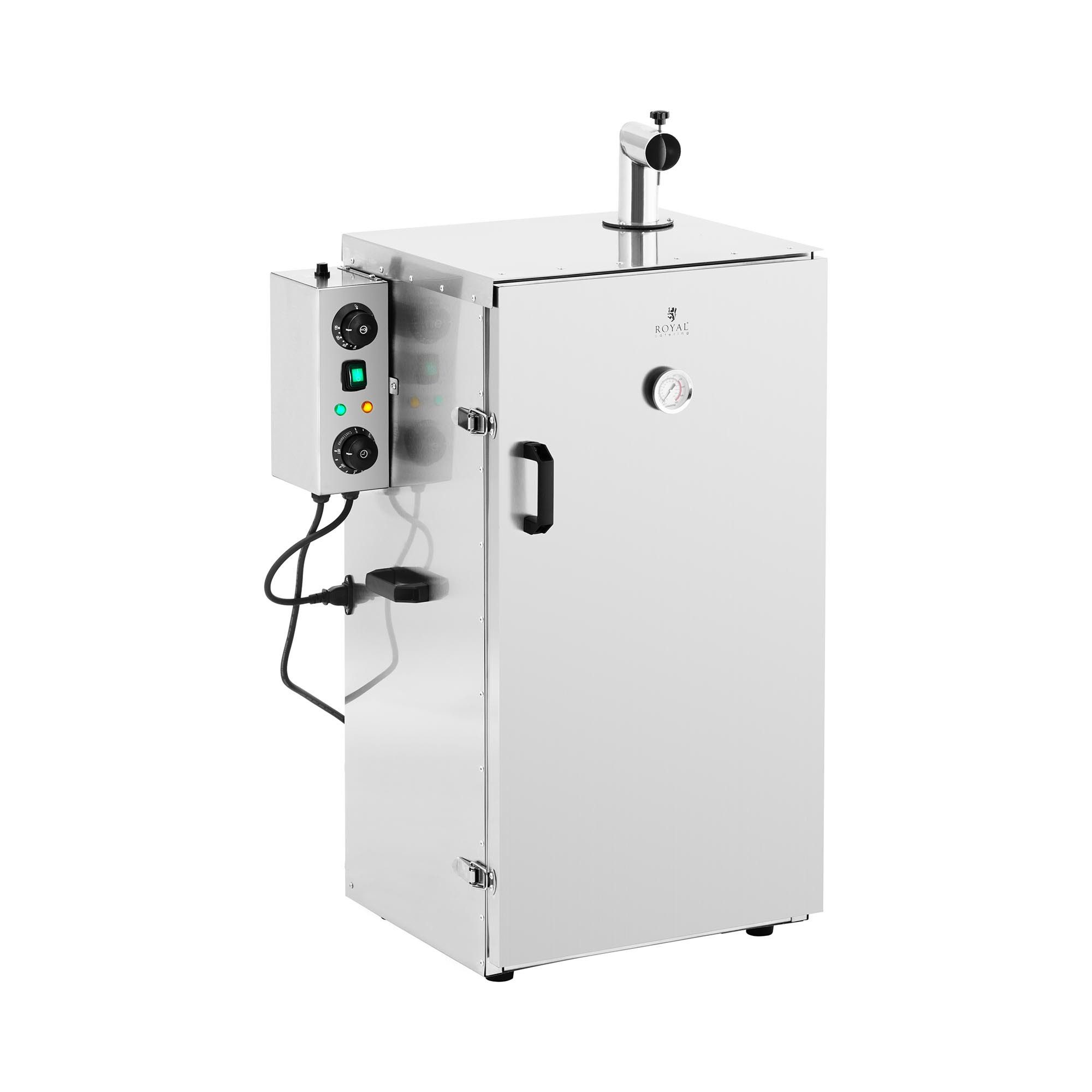 Royal Catering Räucherofen 105 L Räucherschrank Edelstahl Smoker Räuchertonne 4 Roste Gastro, 1,000 W, verschiedene Größen