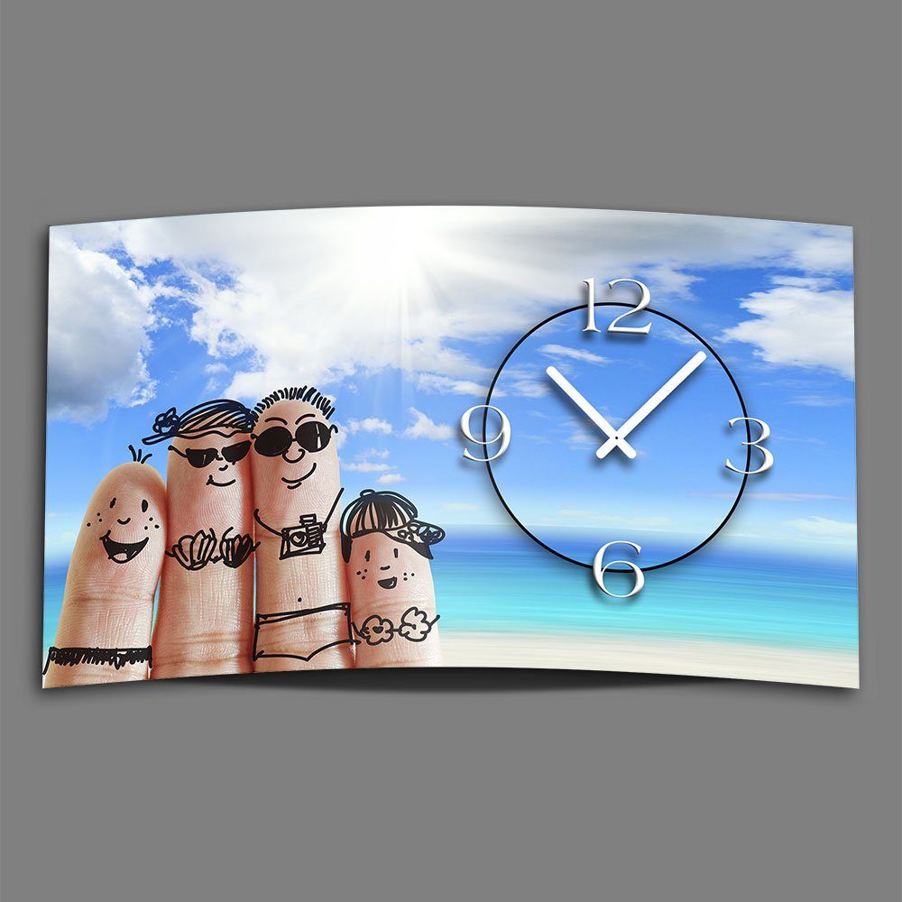 dixtime Wanduhr Digital Designer Art Designer Wanduhr abstrakt modernes Wanduhren (Einzigartige 3D-Optik aus 4mm Alu-Dibond)