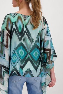 Monari Klassische Bluse Semitransparente Tunika Bluse mit Ikat Muster