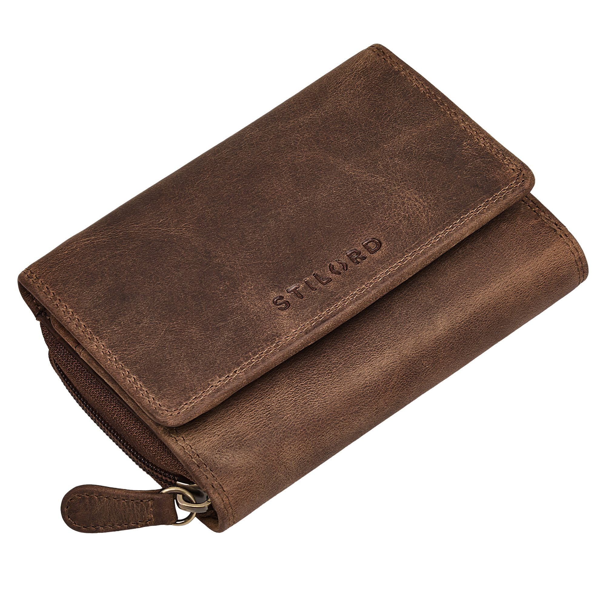 Geldbörse "Beverly" Vintage Leder Geldbörse Damen Mittelgroß mit RFID-Schutz