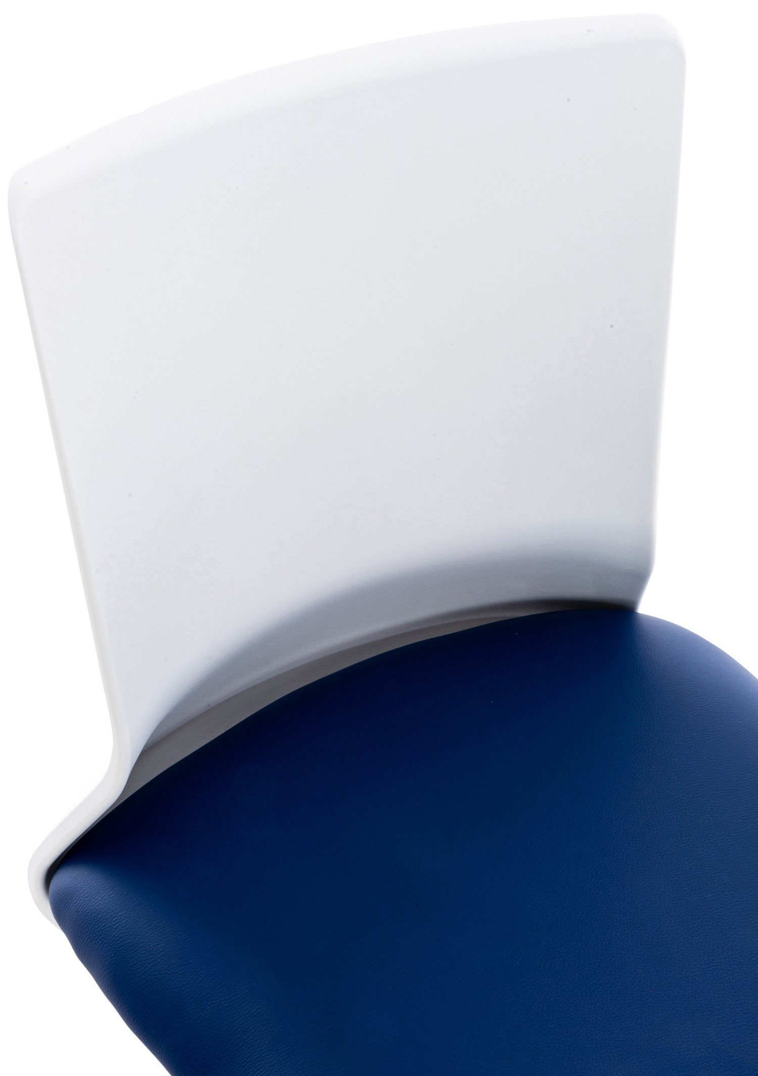 drehbar und Gestell: Kunststoff Apollo - XXL), Chefsessel, Drehstuhl, Bürostuhl blau weiß Bürostuhl Sitzfläche: (Schreibtischstuhl, - Kunstleder mit TPFLiving höhenverstellbar Rückenlehne bequemer 360°