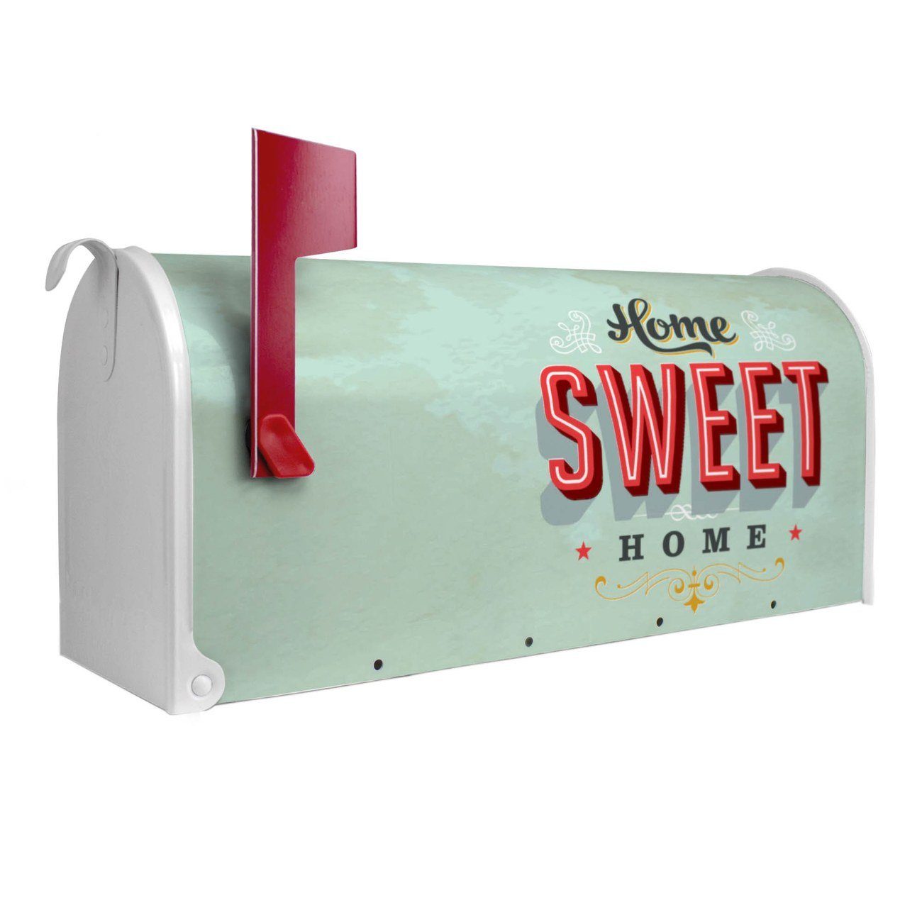 51 Home banjado (Amerikanischer 22 Briefkasten, weiß original Sweet x Home cm 17 x Amerikanischer aus USA), Mississippi Mailbox Briefkasten
