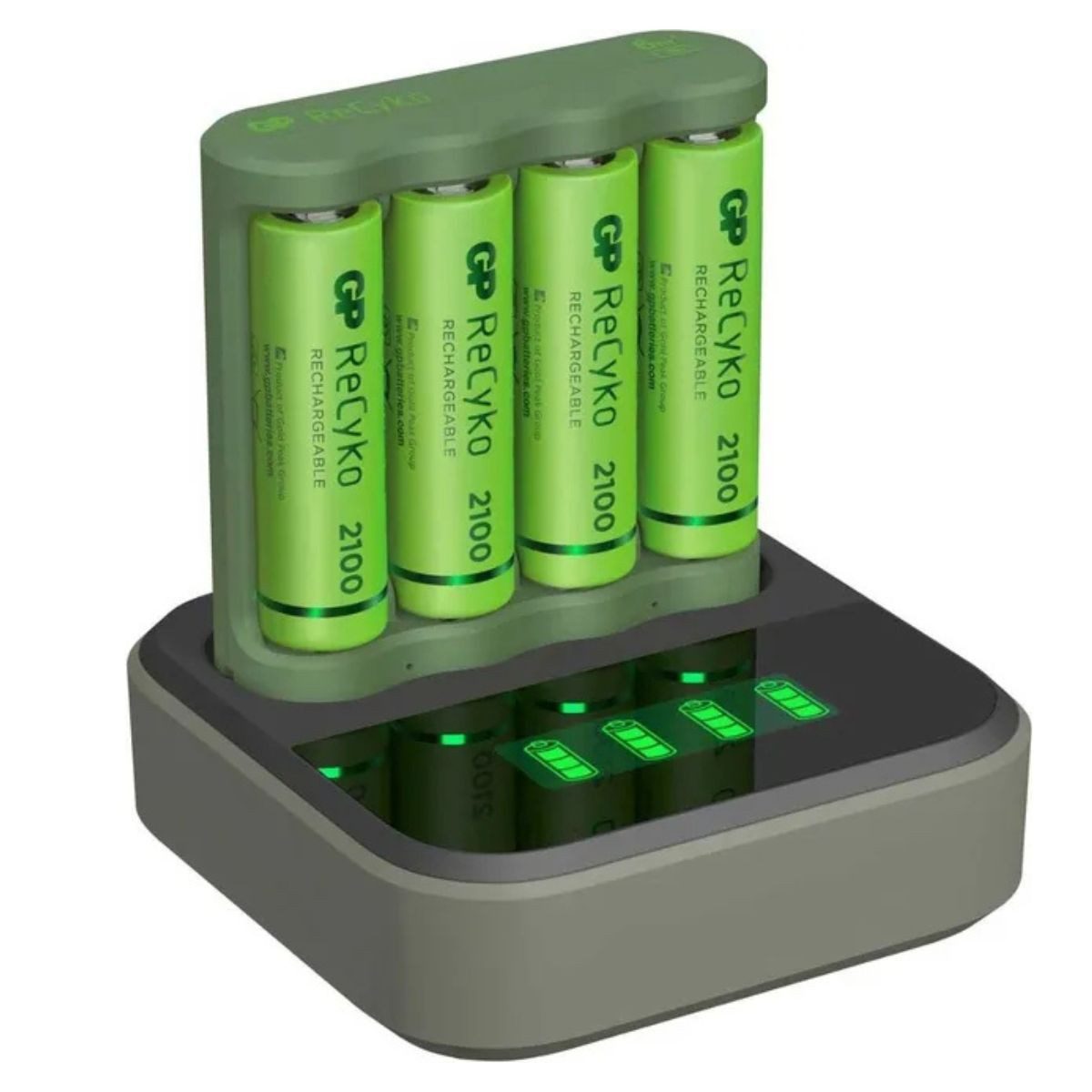 GP Batteries USB Docking Akku-Ladegerät AA / AAA + 4x AA-Akku Akku-Set Mignon 2100 mAh (1,2 V, 6 St), Dock Lader D451 + Ladeeinheit B421 4x AA 2100mAh Mignon LR06 Batterie