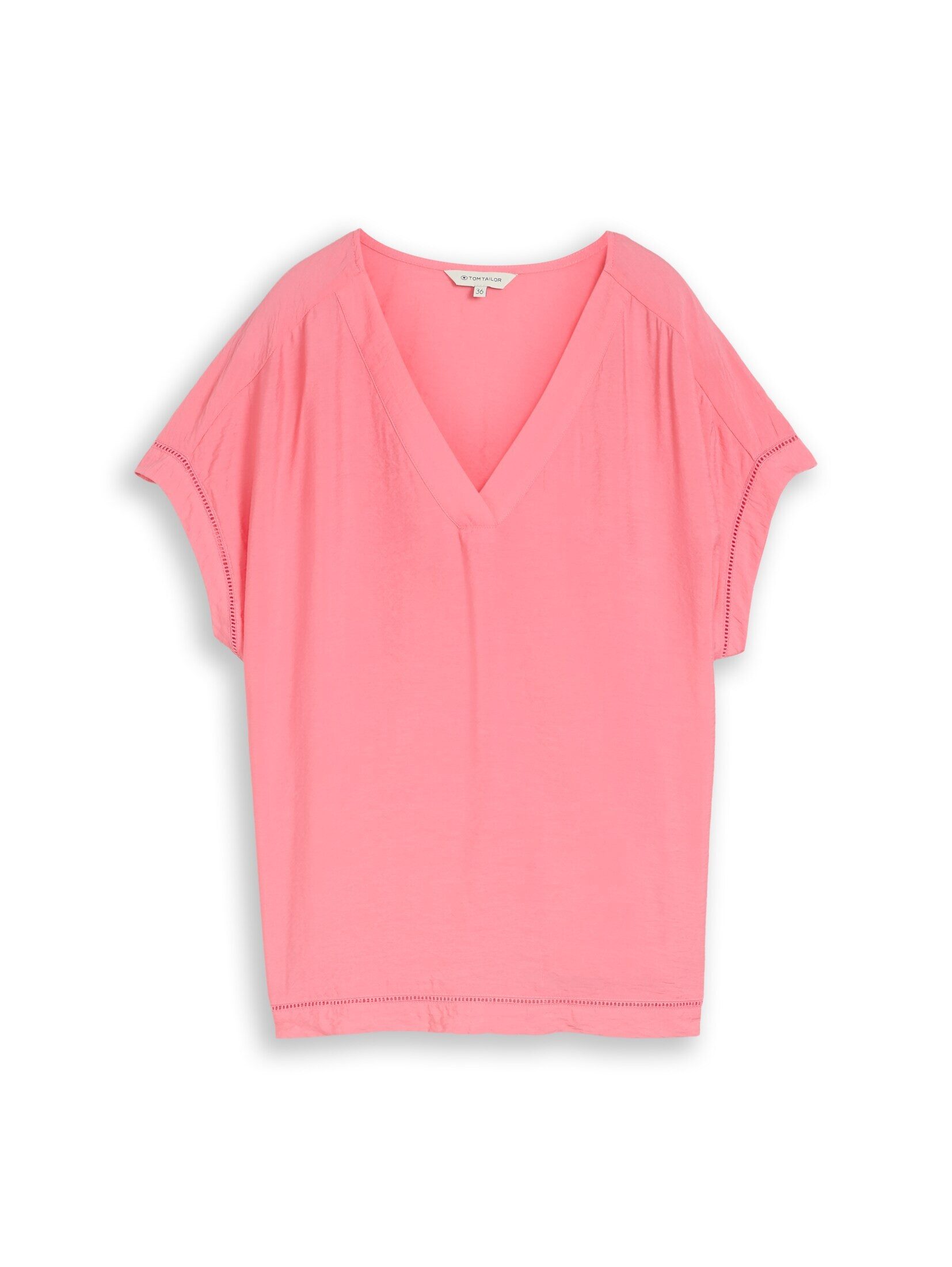 TOM TAILOR Kurzarmbluse Blusen & Shirts Loose Fit Bluse mit V-Ausschnitt