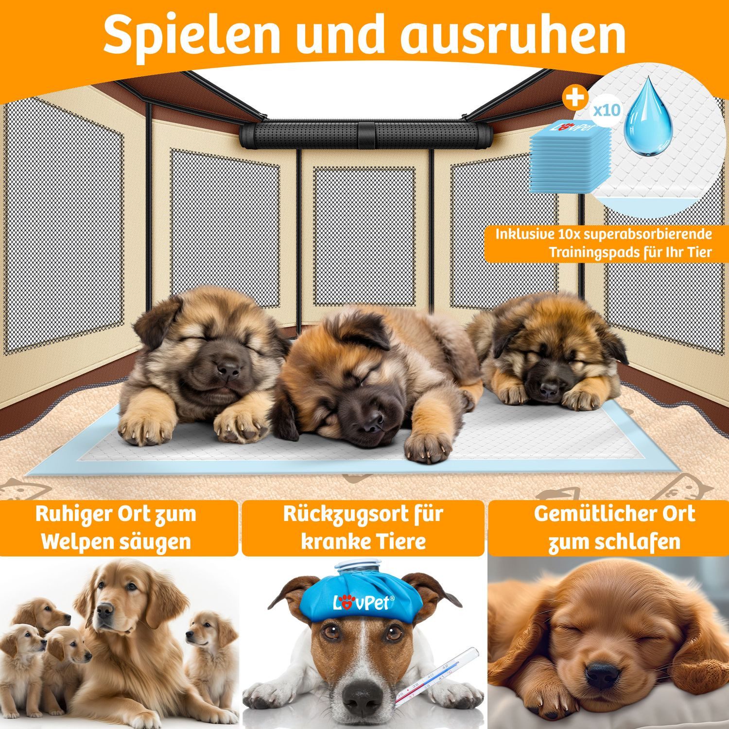 Lovpet Laufstall, für drinnen & draußen günstig online kaufen