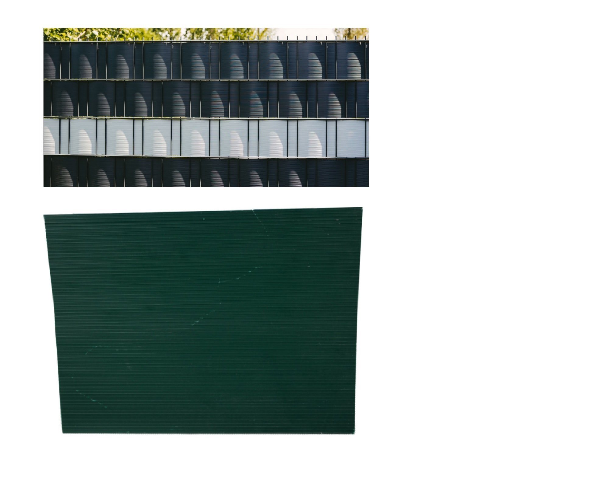 Sichtschutzstreifen 10 x Premium Hart PVC - Sichtschutzstreifen-moosgruen 2520mm x190mm