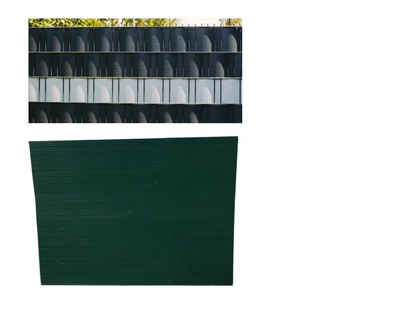 Koi Herdecke Sichtschutzstreifen 10 x Premium Hart PVC - Sichtschutzstreifen-moosgruen 2520mm x190mm