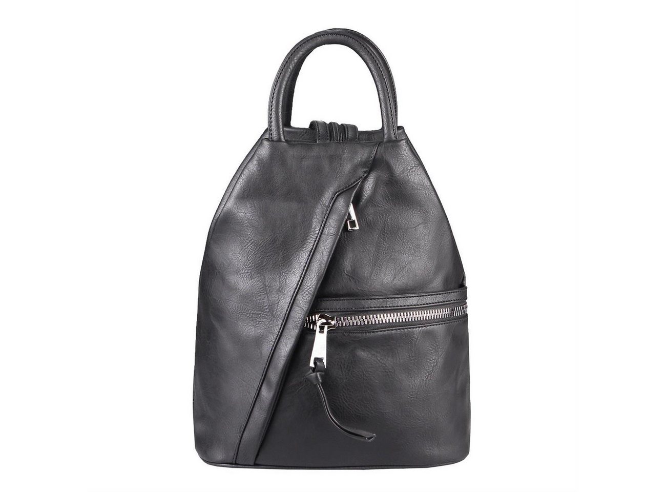 ITALYSHOP24 Rucksack Damen City- TagesRucksack Daypack Backpack Tasche Schultertasche Sport, Handtasche tragbar, Leder Optik viele Farben/Variationen, Schule Reise