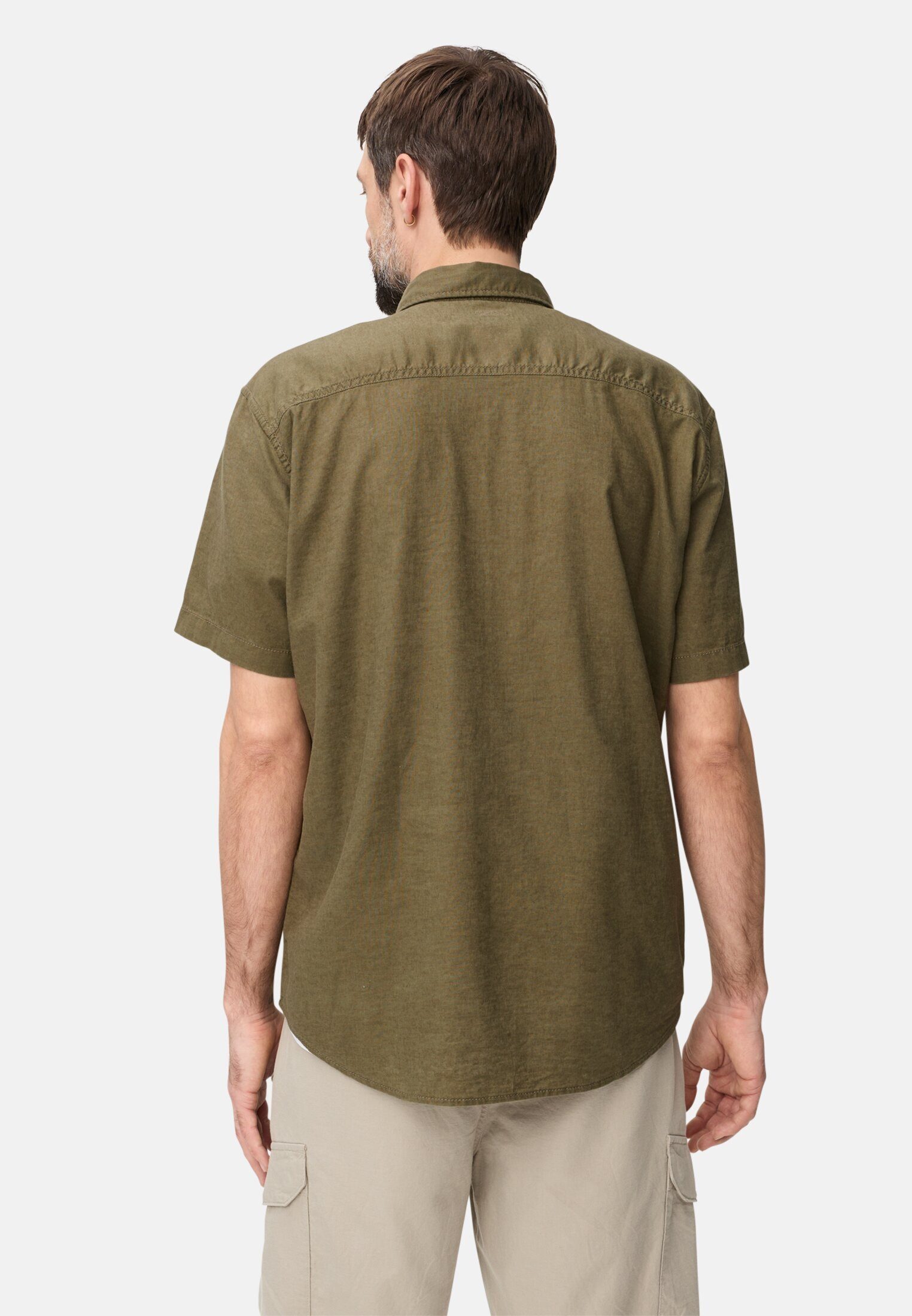 camel active Kurzarmhemd aus Leinenmix Kurzarm Button-Down