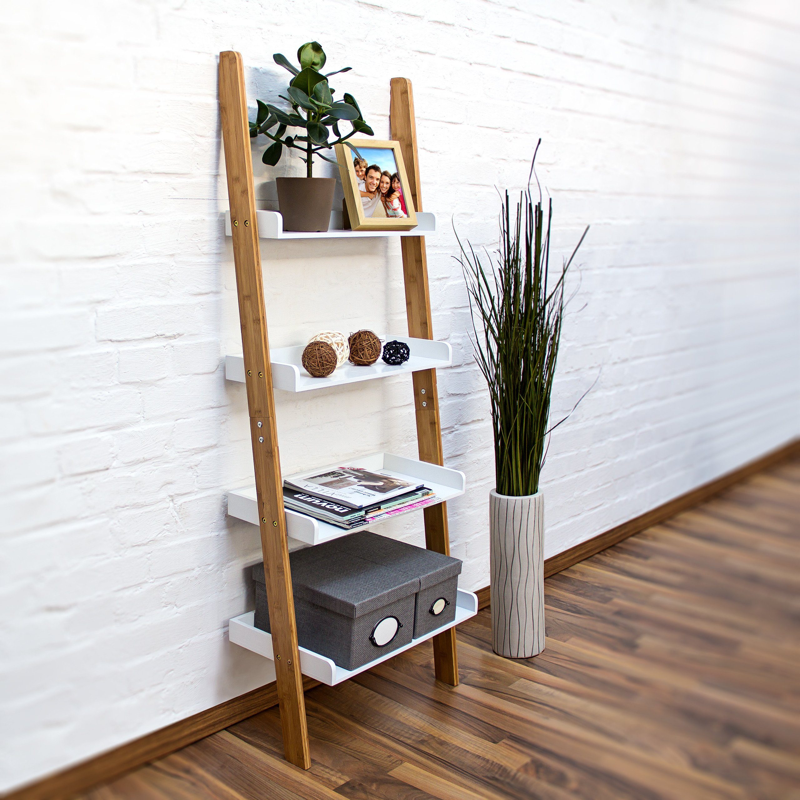 relaxdays Leiterregal BAMBOO günstig online kaufen