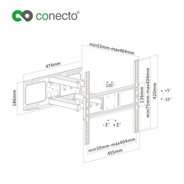 conecto TV Wandhalter für LCD LED Fernseher & Monitor TV-Wandhalterung, (bis 55 Zoll, neigbar, schwenkbar)