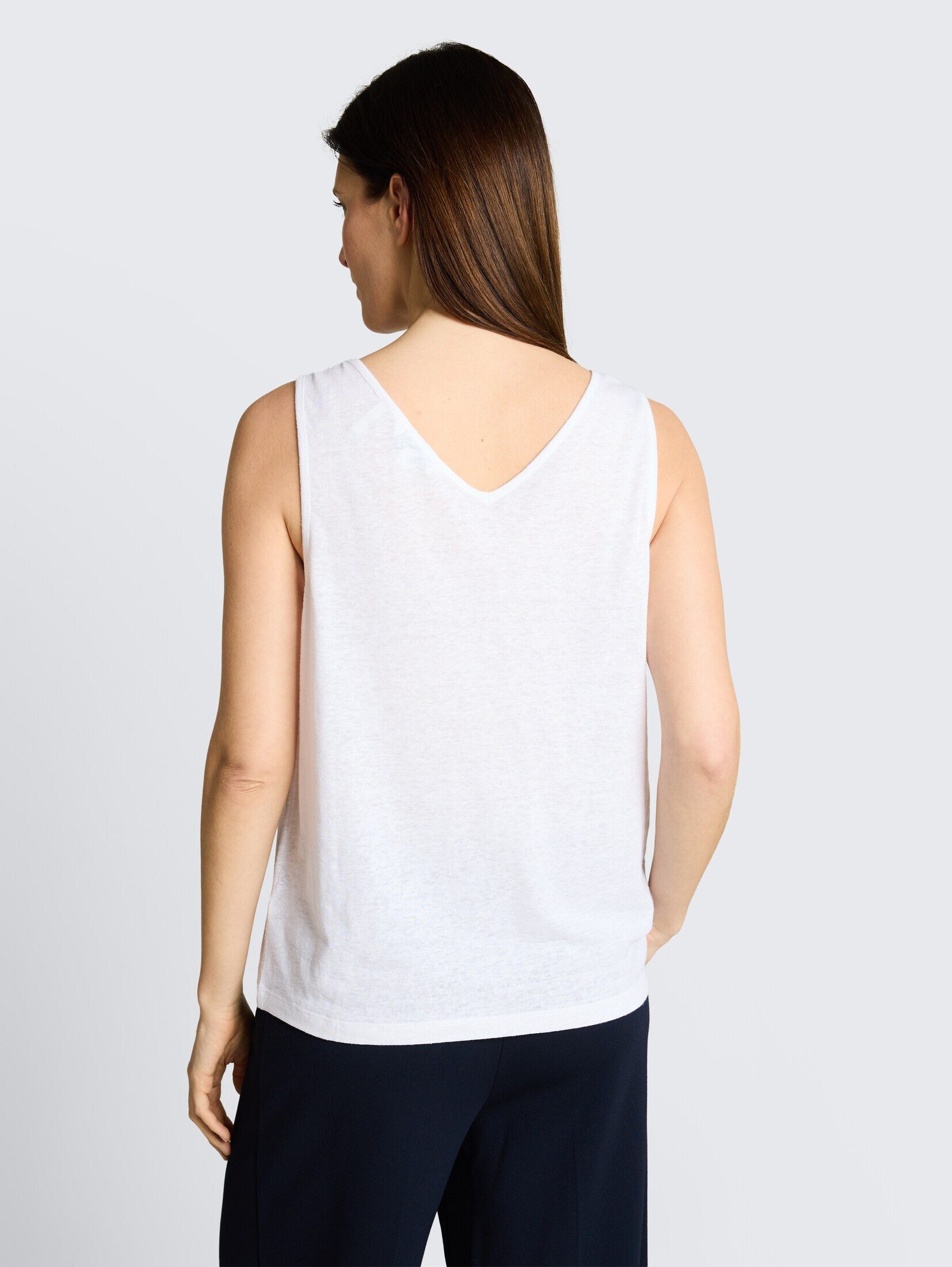 TOM TAILOR Trägertop T-Shirt Top mit Leinenanteil