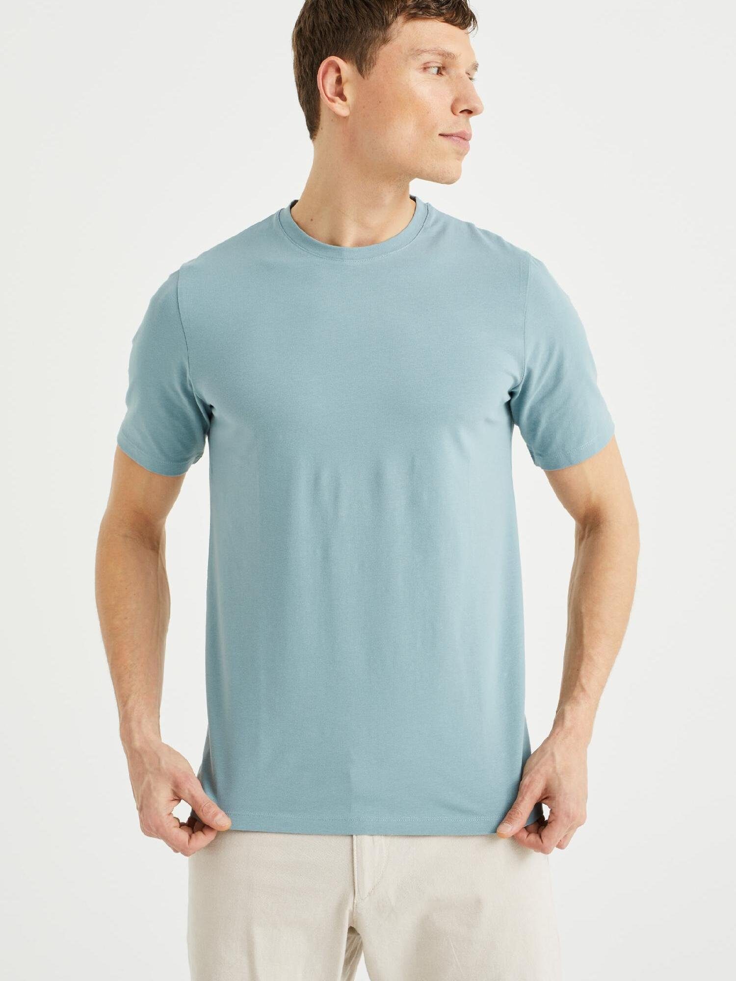 WE Fashion T-Shirt (1-tlg) Graublau