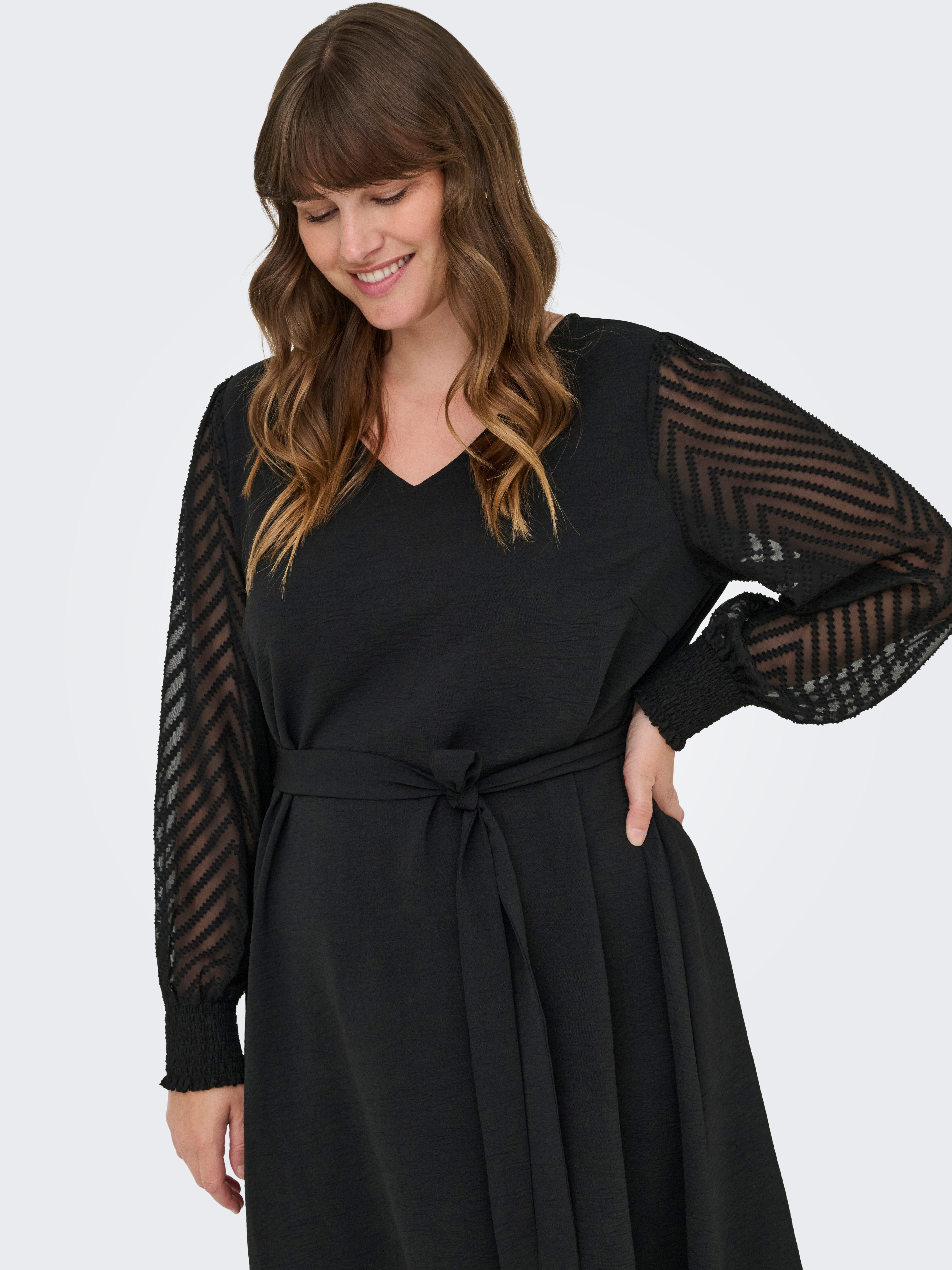 ONLY CARMAKOMA Midikleid CARMETTA LIFE LS KNEE DRESS WVN Sommerkleid günstig online kaufen