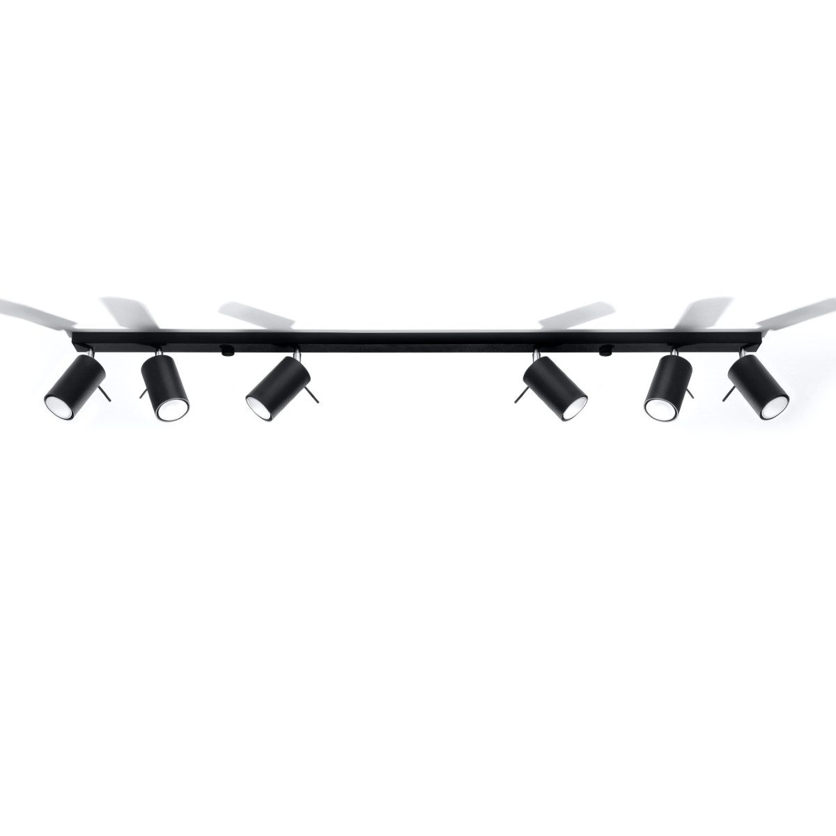 SOLLUX lighting Deckenleuchte Deckenleuchte Ring 6L Schwarz, Nicht enthalten