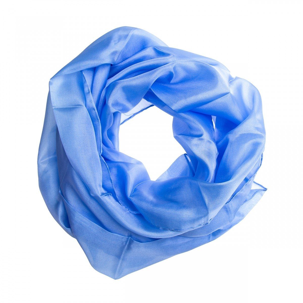 TINITEX Seidenschal Seidenschal Halstuch Schal kurz hellblau