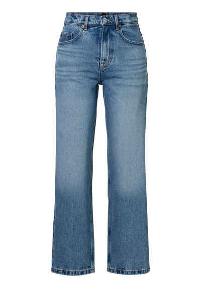 BOSS ORANGE High-waist-Jeans Barrel High Rise Hochbund High Waist Premium Denim Jeans mit BOSS Metallschriftzug
