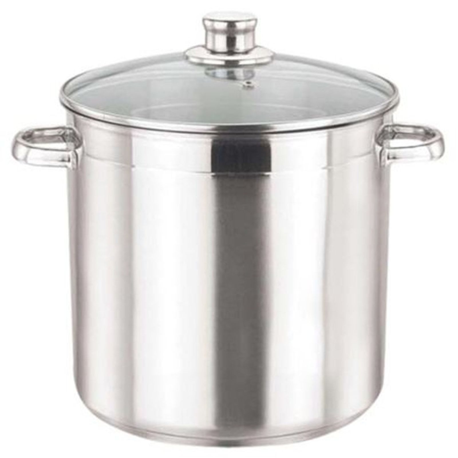 BURI Kochtopf Edelstahl Kochtopf 10L mit Glasdeckel Suppentopf Gulaschtopf Universal, Edelstahl