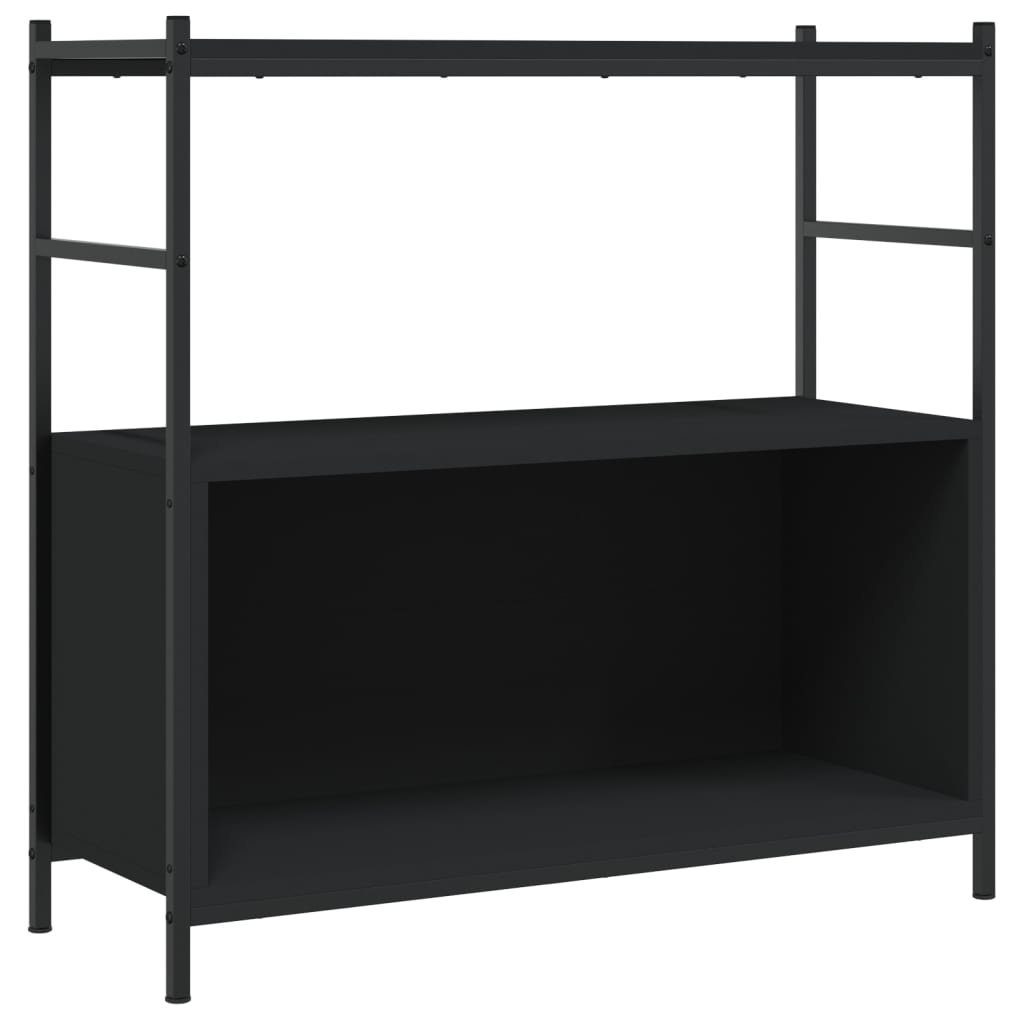 vidaXL Bücherregal Bücherregal Schwarz 80x30x78,5 cm Holzwerkstoff und Eisen, 1-tlg.