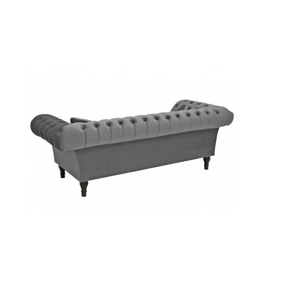 JVmoebel Sofa Grauer 3-Sitzer Couch in Polstermöbel Europe Chesterfield Made Edler Neu, Dreisitzer