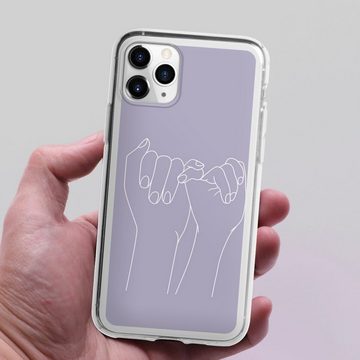 DeinDesign Handyhülle Pinky Promise Line Art, Apple iPhone 11 Pro Silikon Hülle Bumper Case Handy Schutzhülle