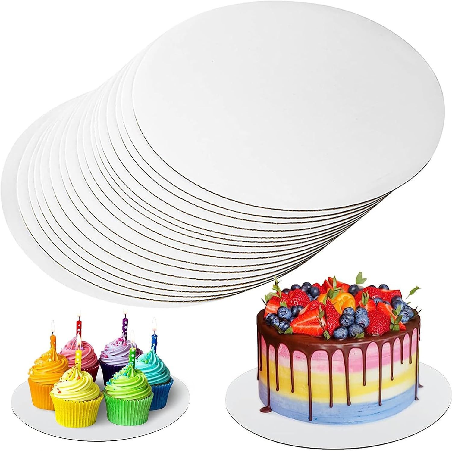 FELIXLEO Tortenständer 10 Stück Tortenunterlage Rund 20cm, Cake Board, Premium Tortenplatte, (1-tlg)