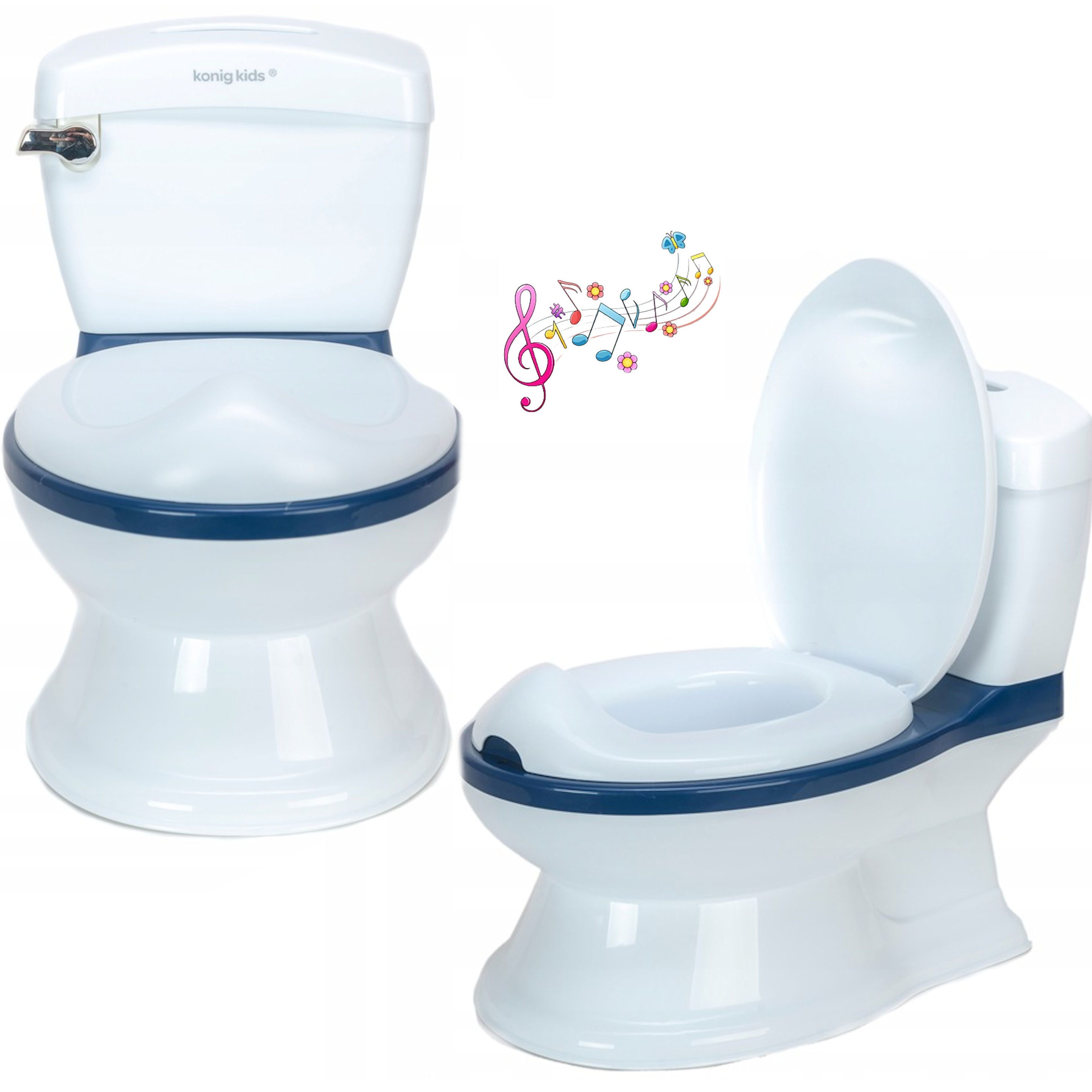 COIL Toilettentrainer Toilettentrainer, Kindertoilette, Lerntöpfchen, Kinderklo, Babytopf, Sound, mit Spülgeräusch, Gewebebehälter, abnehmbare Schüssel