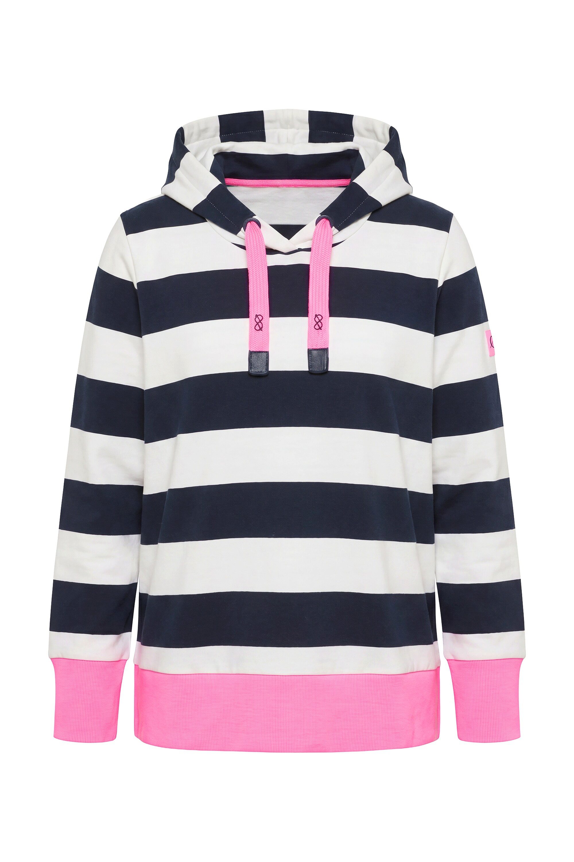 Laurasøn Sweatshirt Ringel-Sweatshirt mit Farbakzenten Kapuze Langarm – Bild 2 von 4