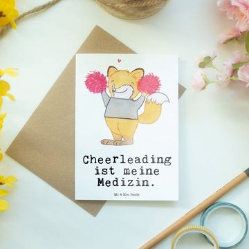 Mr. & Mrs. Panda Grußkarte Fuchs Cheerleader - Weiß - Geschenk, Hochzeitskarte, Turniere, Karte, Matte Innenseite