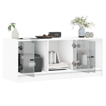 vidaXL TV-Schrank TV-Lowboard TV-Schrank mit Glastüren Weiß 102x37x42 cm